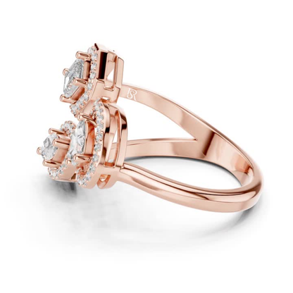 Rose gold multi shape diamond halo open ring
Side view of rose gold halo diamond ring
Open style rose gold multi diamond ring
Emerald and marquise halo diamond ring in rose gold
Modern rose gold statement diamond ring
Rose gold designer ring with halo diamonds
Elegant multi stone halo ring in rose gold
Contemporary open ring with mixed shape diamonds
Rose gold ring with emerald and marquise diamonds
Luxury halo diamond open ring in rose gold