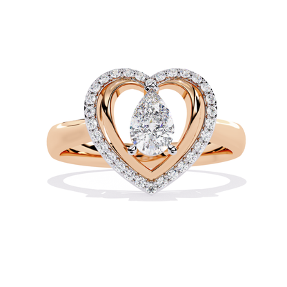 Rose gold heart ring with pear center
Pear center heart halo ring rose gold
Heart design ring with pear stone
Rose gold heart halo ring front view
Pear shape center heart frame ring
Heart ring with pear and round stones
Rose gold heart ring close view
Pear center heart style ring
Heart halo ring with pear stone
Rose gold pear heart ring