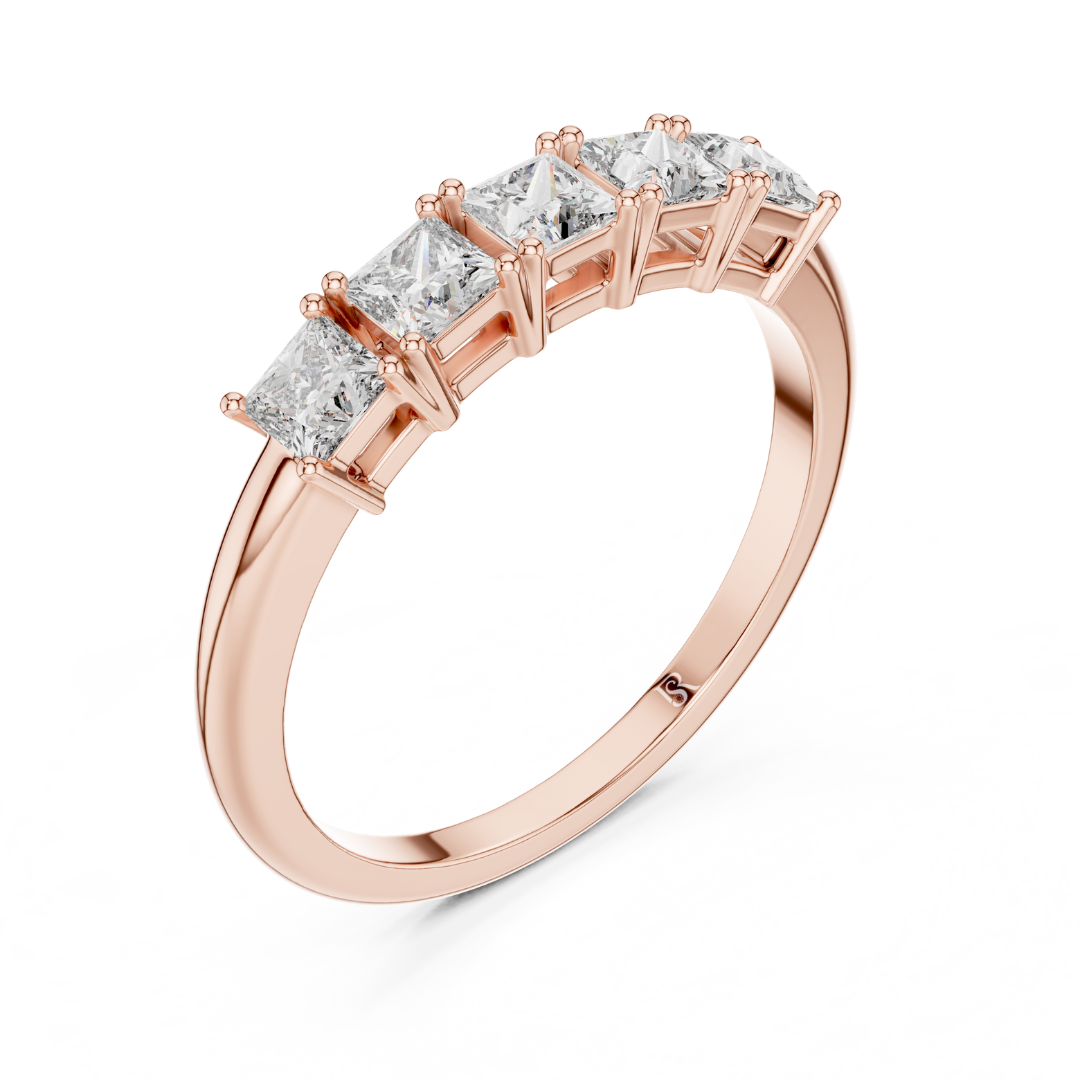 Side view rose gold princess diamond ring
Rose gold princess cut ring side profile
Side angle five stone diamond ring
Princess diamond band side view in rose gold
Rose gold side profile diamond band
Side setting princess cut diamond ring
Rose gold princess diamond ring gallery view
Five stone diamond ring side angle
Rose gold ring side detail view
Princess cut diamond ring side design