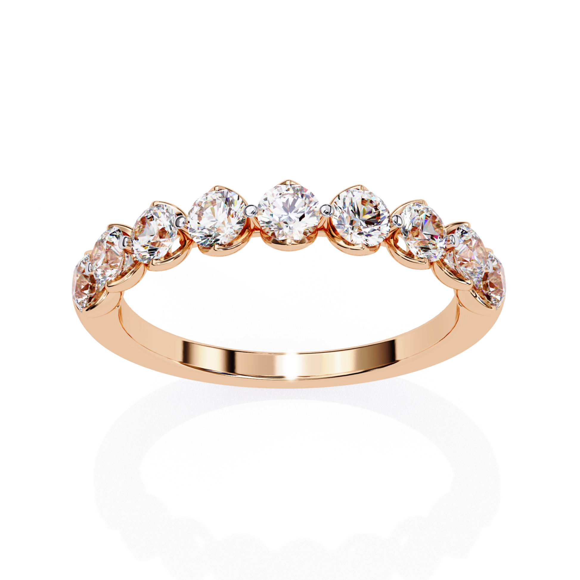 Rose gold round diamond band
Round diamond ring front view
Rose gold ring top view
Round stone diamond band
Rose gold diamond setting
Front view round diamond ring
Rose gold band with round stones
Round diamond ring design
Rose gold diamond band view
Round cut diamond band