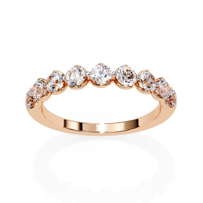 Rose gold round diamond band
Round diamond ring front view
Rose gold ring top view
Round stone diamond band
Rose gold diamond setting
Front view round diamond ring
Rose gold band with round stones
Round diamond ring design
Rose gold diamond band view
Round cut diamond band