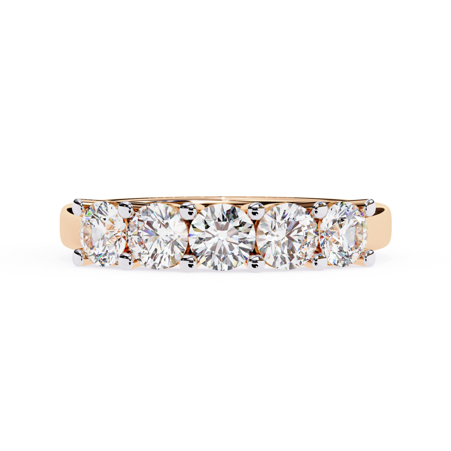 Rose gold ring front view
Round diamond band rose gold
Rose gold ring with round stones
Front view diamond band ring
Rose gold round diamond setting
Diamond band with rose gold base
Round diamond ring straight view
Rose gold ring stone alignment
Diamond band ring front profile
Rose gold ring with round diamonds