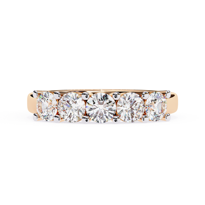Rose gold ring front view
Round diamond band rose gold
Rose gold ring with round stones
Front view diamond band ring
Rose gold round diamond setting
Diamond band with rose gold base
Round diamond ring straight view
Rose gold ring stone alignment
Diamond band ring front profile
Rose gold ring with round diamonds