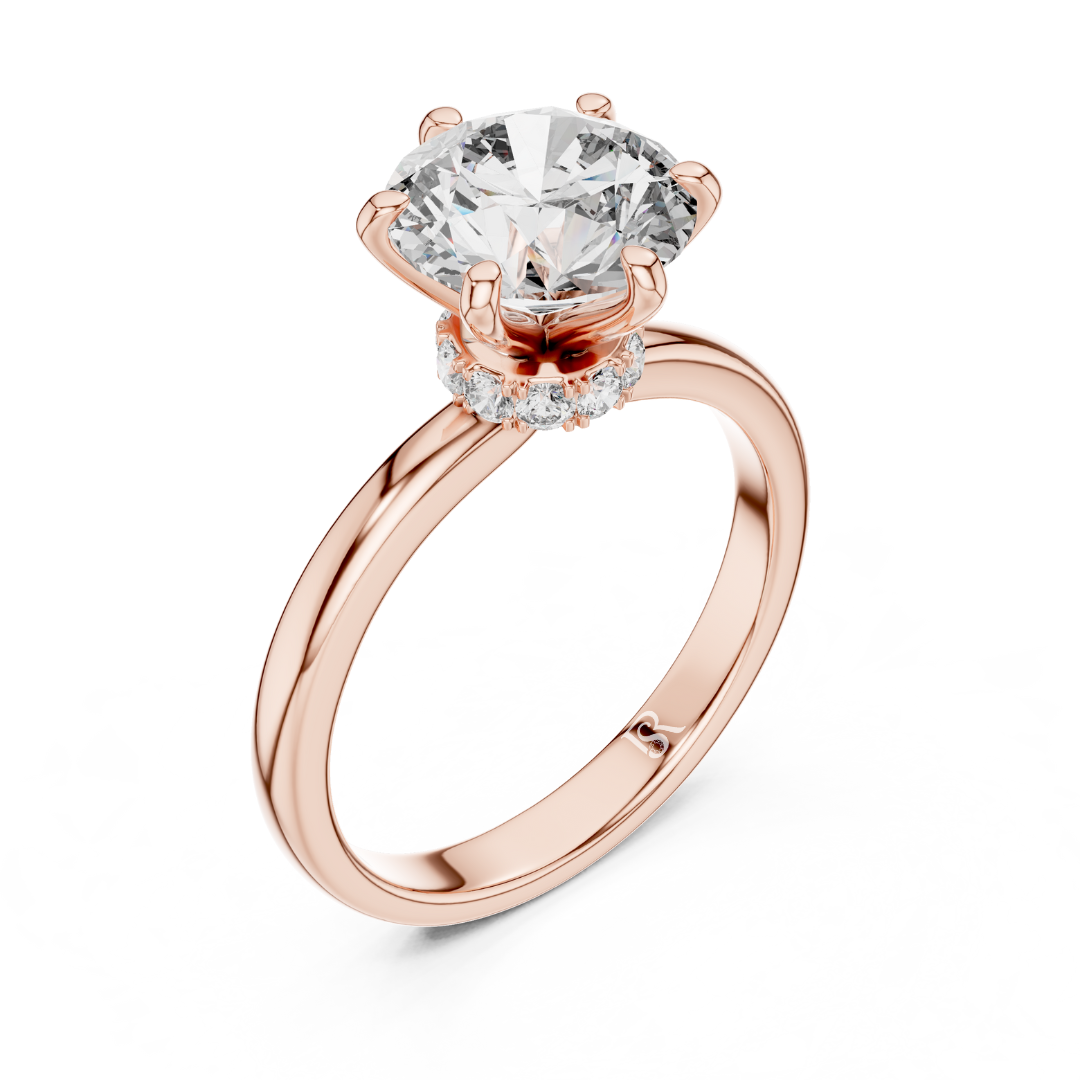 Rose gold round solitaire ring
Round diamond rose gold ring
Rose gold solitaire ring side
Crown view round diamond ring
Rose gold diamond solitaire
Round cut diamond ring rose
Rose gold solitaire ring angle
Diamond crown setting ring
Rose gold round diamond ring
Solitaire ring rose gold view