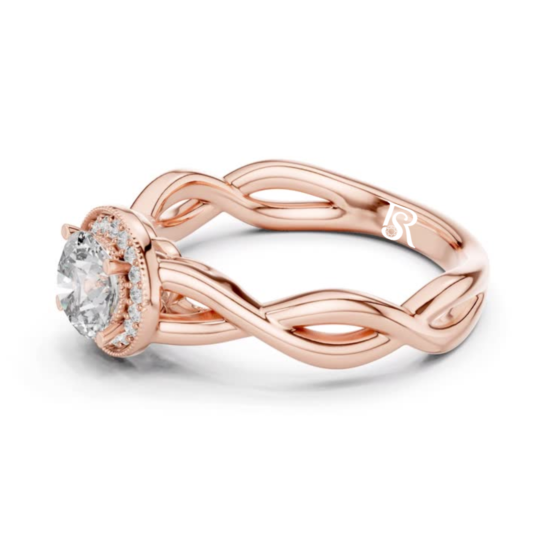 Rose gold twisted band halo diamond ring
Twisted rose gold halo diamond ring side view
Rose gold braided band halo diamond ring
Twist design rose gold halo diamond ring
Round halo diamond ring twisted rose gold band
Rose gold interwoven band diamond ring
Twisted shank rose gold halo diamond ring
Rose gold twist style halo diamond rin
Braided rose gold band diamond ring close view
Rose gold twisted band halo ring detail