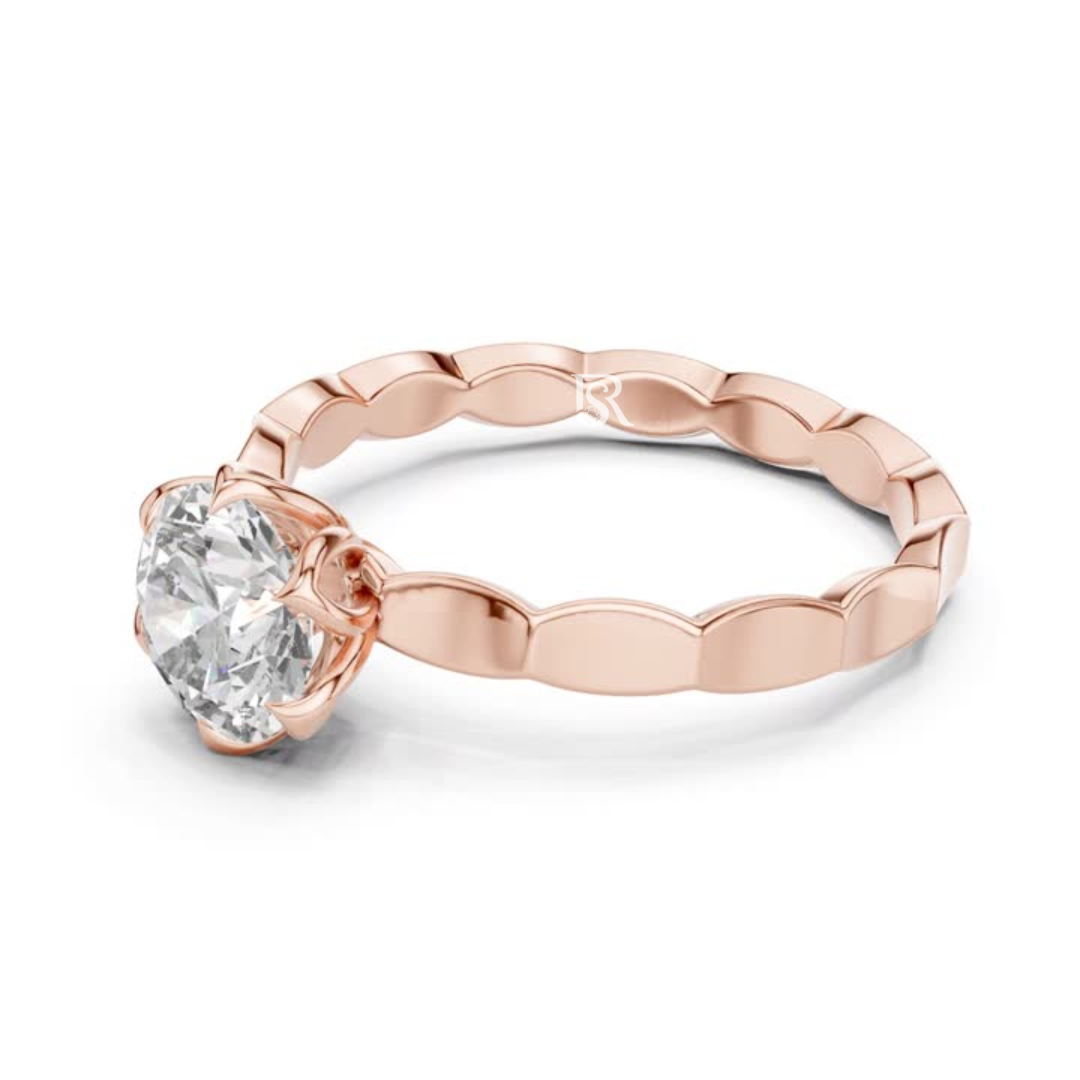 Round diamond scallop band ring
Round cut diamond side view ring
Round diamond solitaire band design
Scallop band round diamond ring
Side angle round diamond ring
Round cut diamond band detail
Classic round diamond ring side
Round diamond scallop band design
Solitaire round diamond side view
Round diamond ring band detail