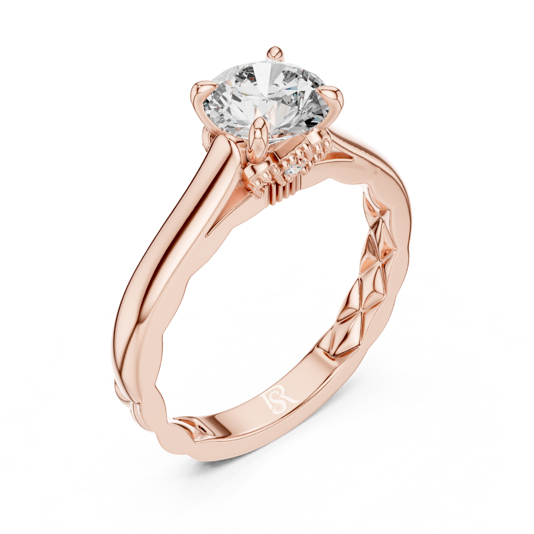 Round diamond solitaire ring side view
Round cut diamond solitaire side angle
Round diamond solitaire engraved band
Round cut diamond solitaire ring profile
Round diamond solitaire ring side design
Round cut diamond solitaire band detail
Round diamond solitaire ring close view
Round cut diamond solitaire ring shank
Round diamond solitaire ring metal finish
Round cut diamond solitaire ring side look