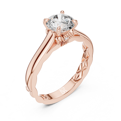 Round diamond solitaire ring side view
Round cut diamond solitaire side angle
Round diamond solitaire engraved band
Round cut diamond solitaire ring profile
Round diamond solitaire ring side design
Round cut diamond solitaire band detail
Round diamond solitaire ring close view
Round cut diamond solitaire ring shank
Round diamond solitaire ring metal finish
Round cut diamond solitaire ring side look