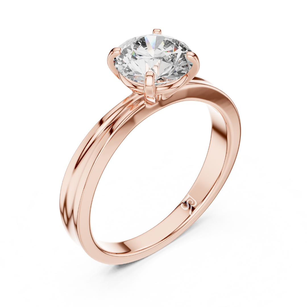 Round diamond solitaire ring classic rose gold
Round cut diamond ring rose gold band
Solitaire diamond ring rose gold plain band
Round diamond ring rose gold side angle
Classic round diamond solitaire ring
Single round diamond ring rose gold
Round diamond ring smooth rose gold band
Minimal round diamond solitaire ring
Round diamond ring rose gold prong view
Polished round diamond solitaire ring