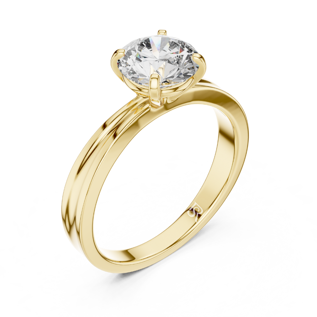 Round diamond solitaire ring classic yellow gold
Round cut diamond ring yellow gold band
Solitaire diamond ring yellow gold plain band
Round diamond ring yellow gold side angle
Classic round diamond solitaire ring
Single round diamond ring yellow gold
Round diamond ring yellow gold smooth band
Minimal round diamond solitaire ring
Round diamond ring yellow gold prong view
Polished round diamond solitaire ring