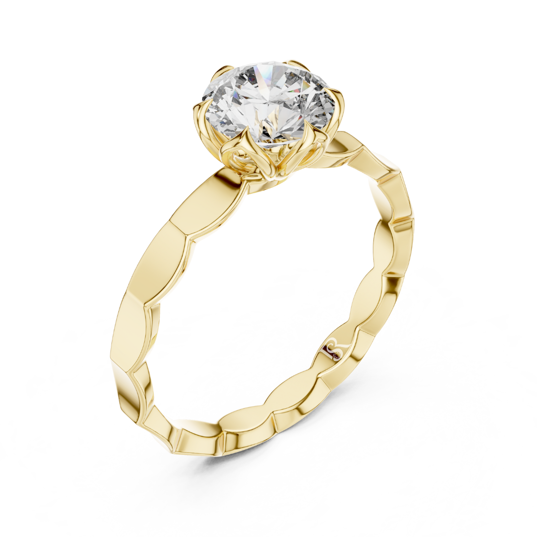 Round diamond solitaire scallop band
Round cut diamond scallop ring angle
Solitaire round diamond band design
Round diamond ring scallop detail
Round cut diamond solitaire side angle
Scallop band round diamond ring
Round diamond solitaire band view
Round cut diamond ring scallop style
Solitaire round diamond ring angle
Round diamond scallop band close view