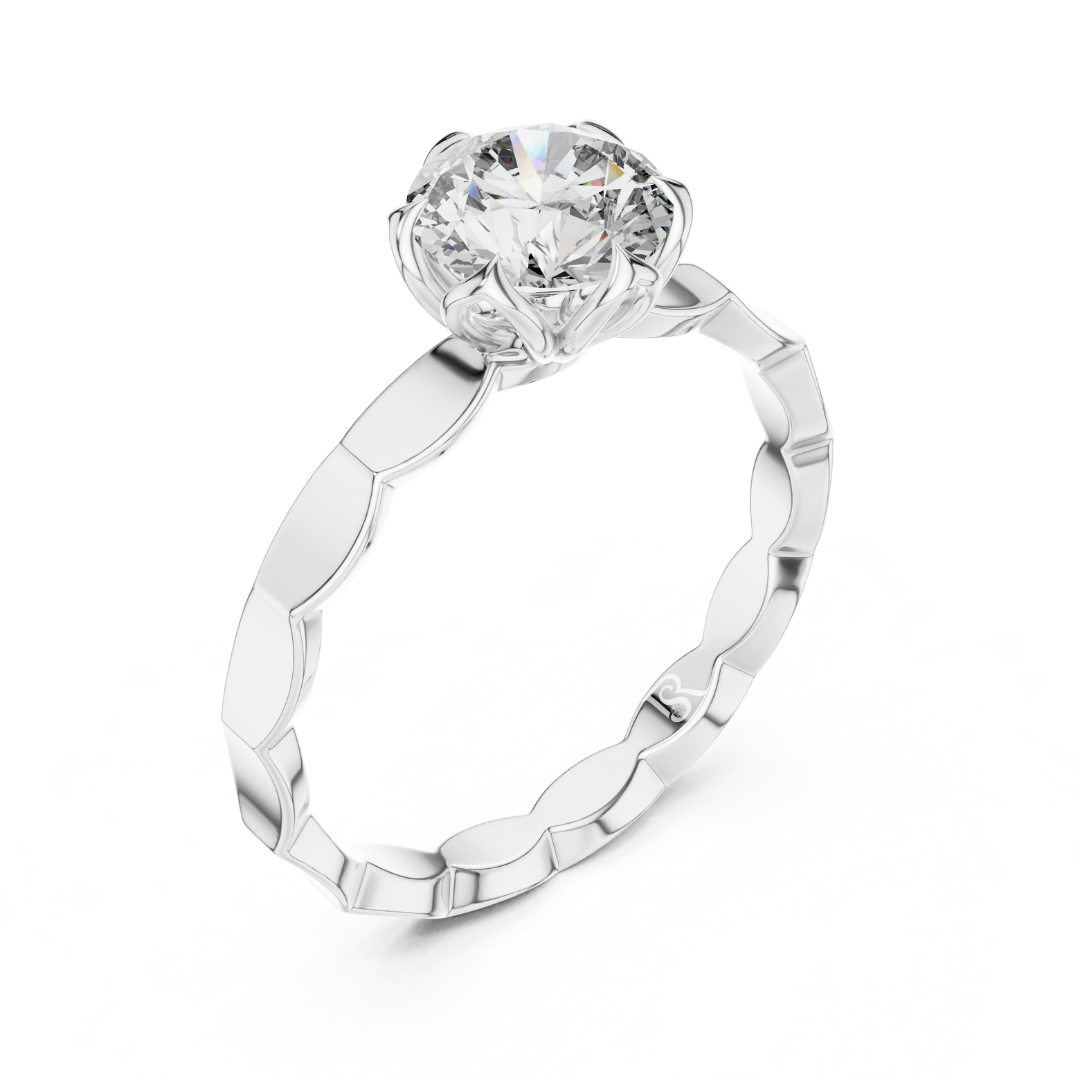 Round diamond solitaire scallop band
Round cut diamond scallop ring angle
Solitaire round diamond band detail
Round diamond ring scallop angle
Round cut diamond solitaire band view
Scallop band round diamond ring angle
Round diamond solitaire ring profile
Round cut diamond scallop band view
Solitaire round diamond ring angle
Round diamond scallop band close