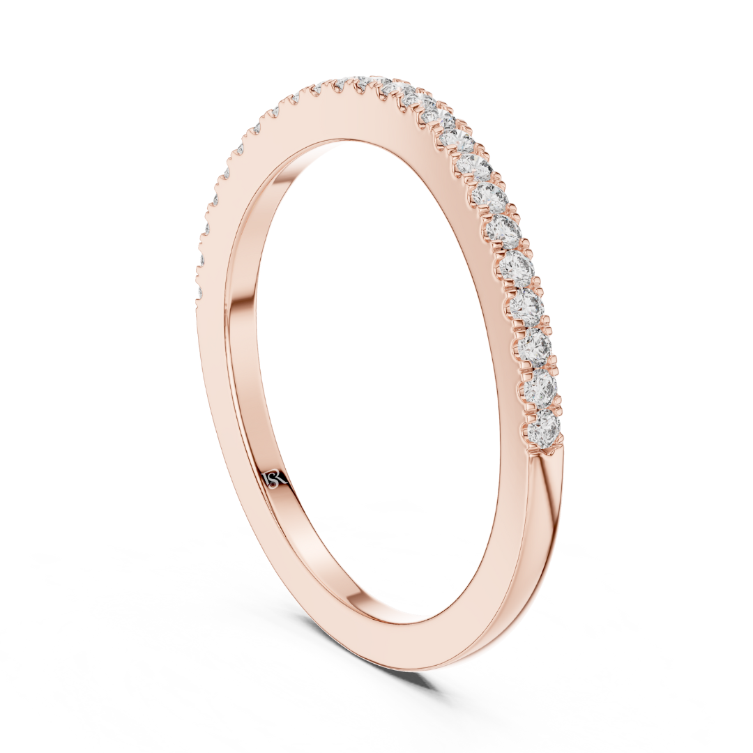 Slim rose gold diamond band ring back view
Back view of rose gold diamond band ring
Rose gold diamond ring with side prong details
Minimal rose gold diamond band back angle
Thin rose gold diamond ring rear view
Rose gold stackable diamond band back side
Elegant rose gold diamond ring profile view
Round diamond rose gold band back design
Fine rose gold diamond ring inner band view
Luxury rose gold diamond band ring back profile