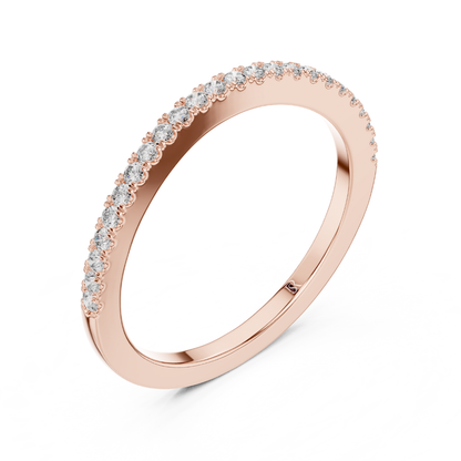 Slim rose gold pave diamond band ring for women
Minimal rose gold ring with round pave diamonds
Elegant rose gold diamond pave stacking band
Thin rose gold diamond ring with delicate pave setting
Classic rose gold half pave diamond wedding band
Modern rose gold stackable diamond band ring
Round cut diamond pave ring in rose gold
Dainty rose gold diamond eternity style band
Luxury rose gold pave diamond ring side view
Fine rose gold band ring with shimmering pave diamonds