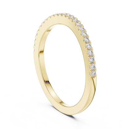 Slim yellow gold diamond band ring back view
Back view of yellow gold diamond band ring
Yellow gold diamond ring with side prong details
Minimal yellow gold diamond band back angle
Thin yellow gold diamond ring rear view
Yellow gold stackable diamond band back side
Elegant yellow gold diamond ring profile view
Round diamond yellow gold band back design
Fine yellow gold diamond ring inner band view
Luxury yellow gold diamond band ring back profile