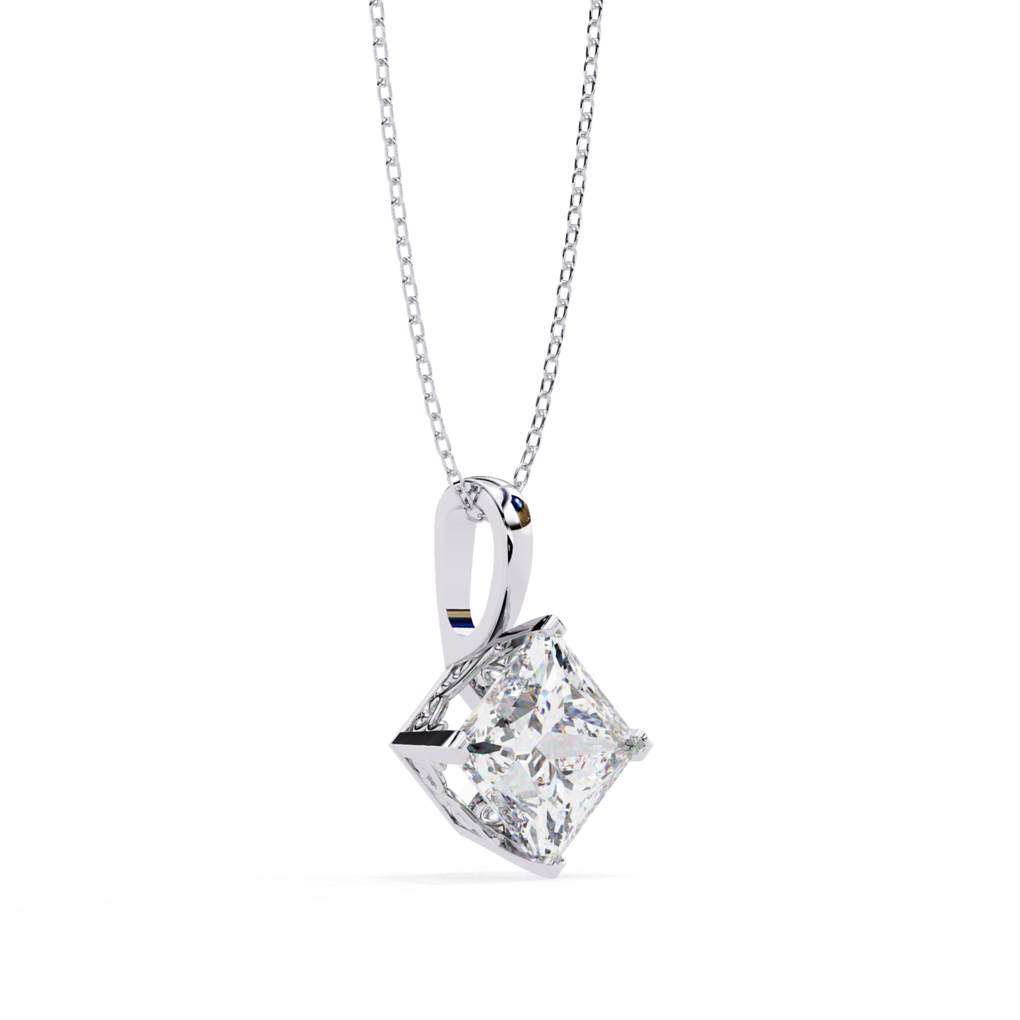 Diamond pendant on a white background