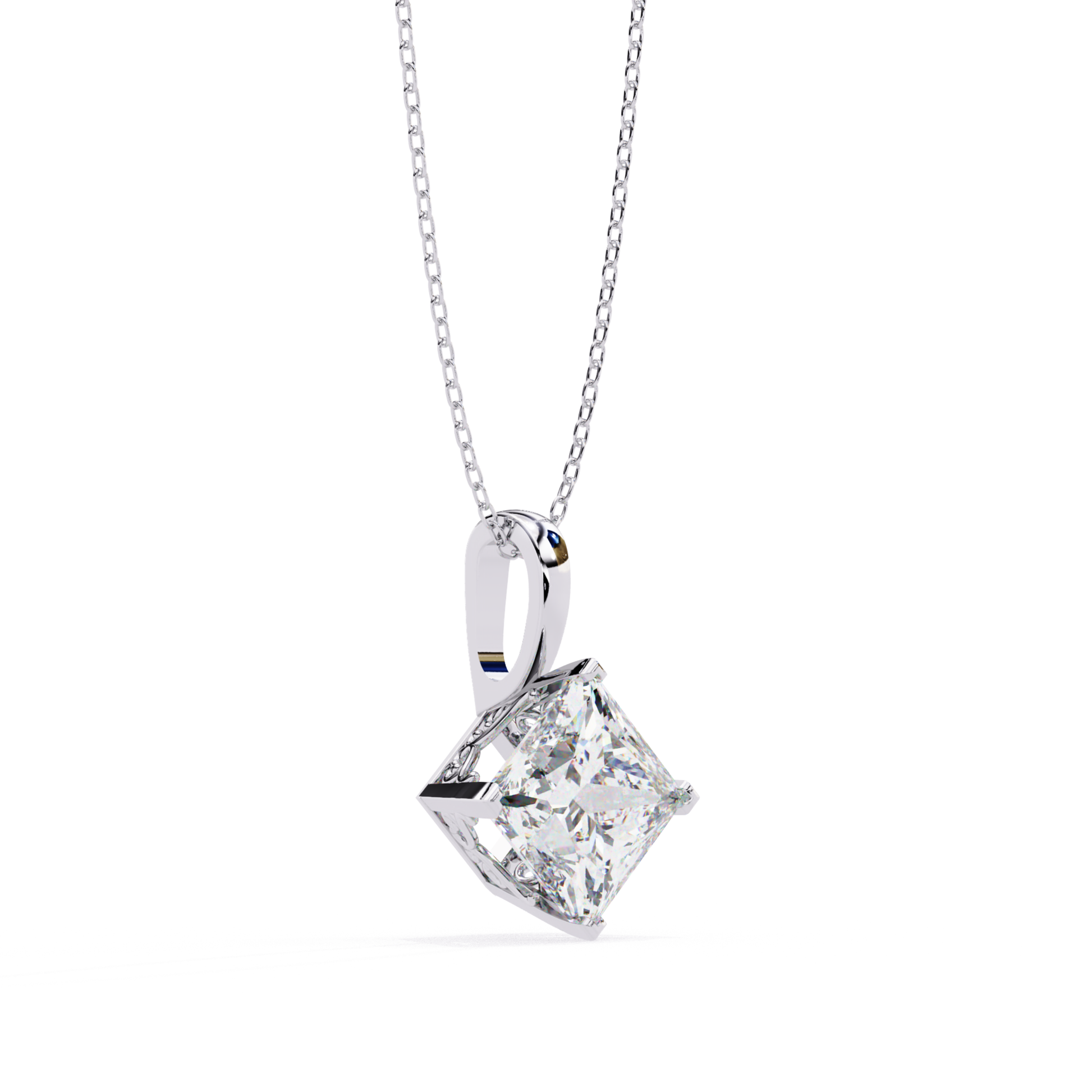 Diamond pendant on a white background