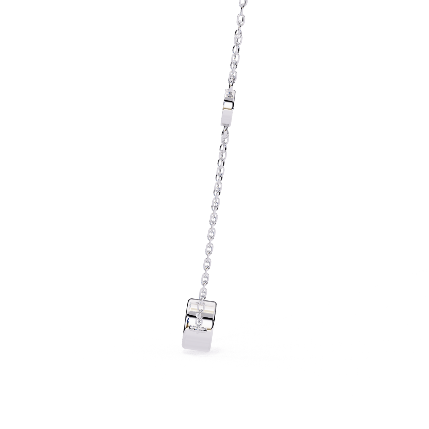 White gold necklace chain showing clasp end