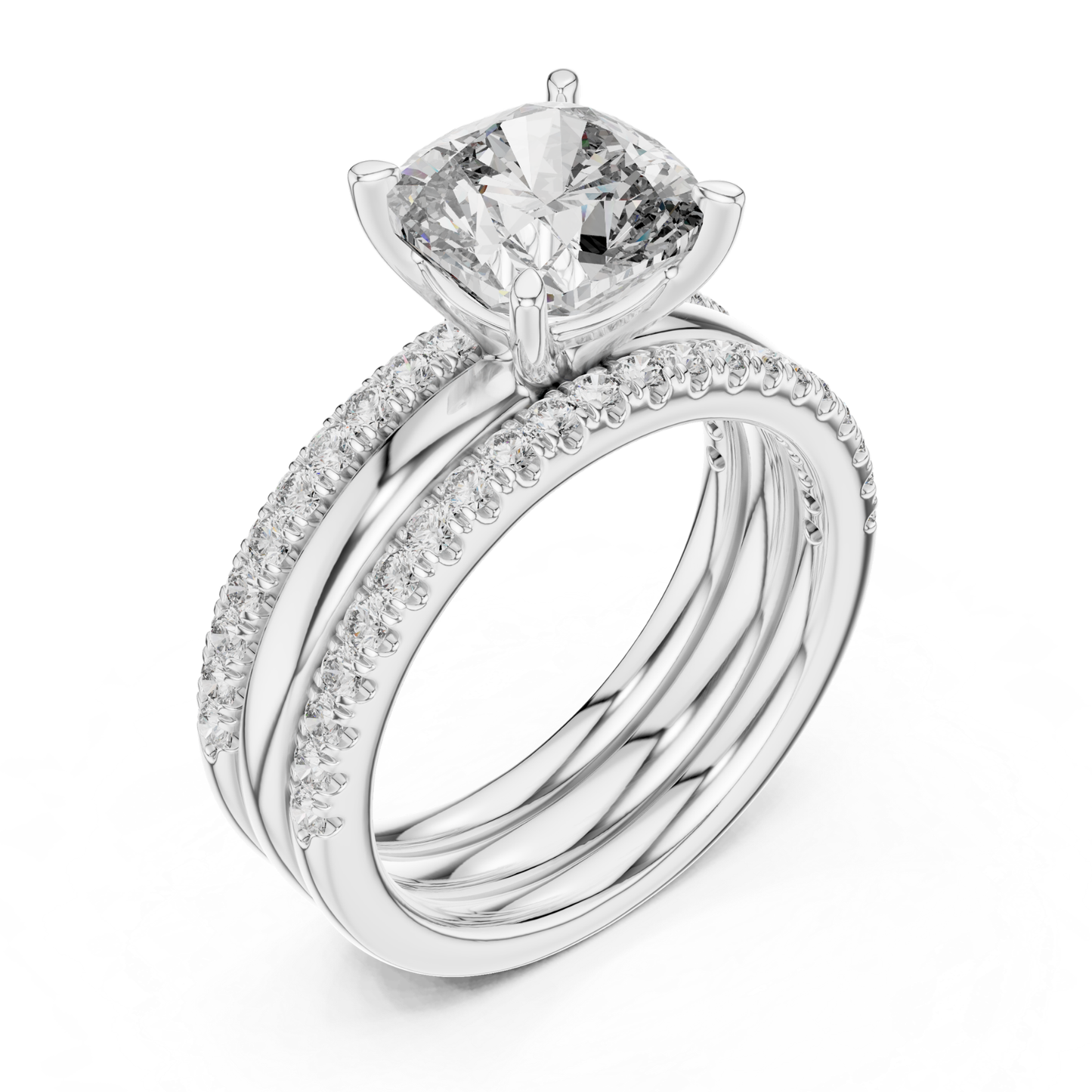 White gold cushion cut diamond layered bridal ring set
Cushion cut diamond ring with pave layered bands
White gold multi band cushion diamond ring
Cushion diamond engagement ring with stacked bands
White gold pave diamond bridal ring set
Cushion cut solitaire ring with layered shank
Diamond pave layered band engagement ring
White gold cushion diamond stackable ring set
Cushion cut diamond ring with curved bands
White gold layered diamond engagement ring