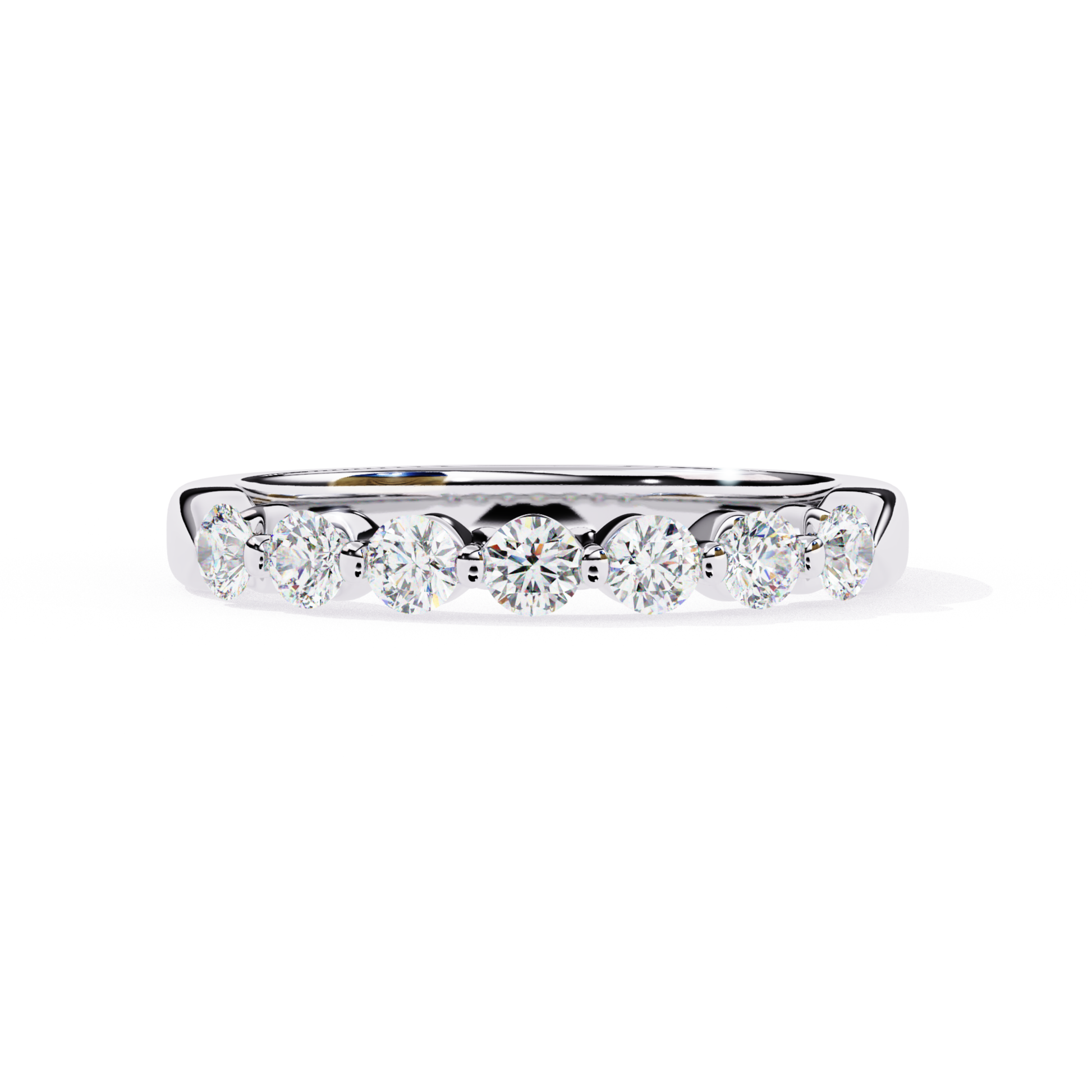 White gold diamond band front view
White gold ring with round diamonds
White gold diamond band straight view
White gold ring diamond row
White gold band diamond detail
White gold ring with aligned diamonds
White gold diamond ring front
White gold band clean diamond line
White gold ring round diamond setting
White gold diamond band close view
