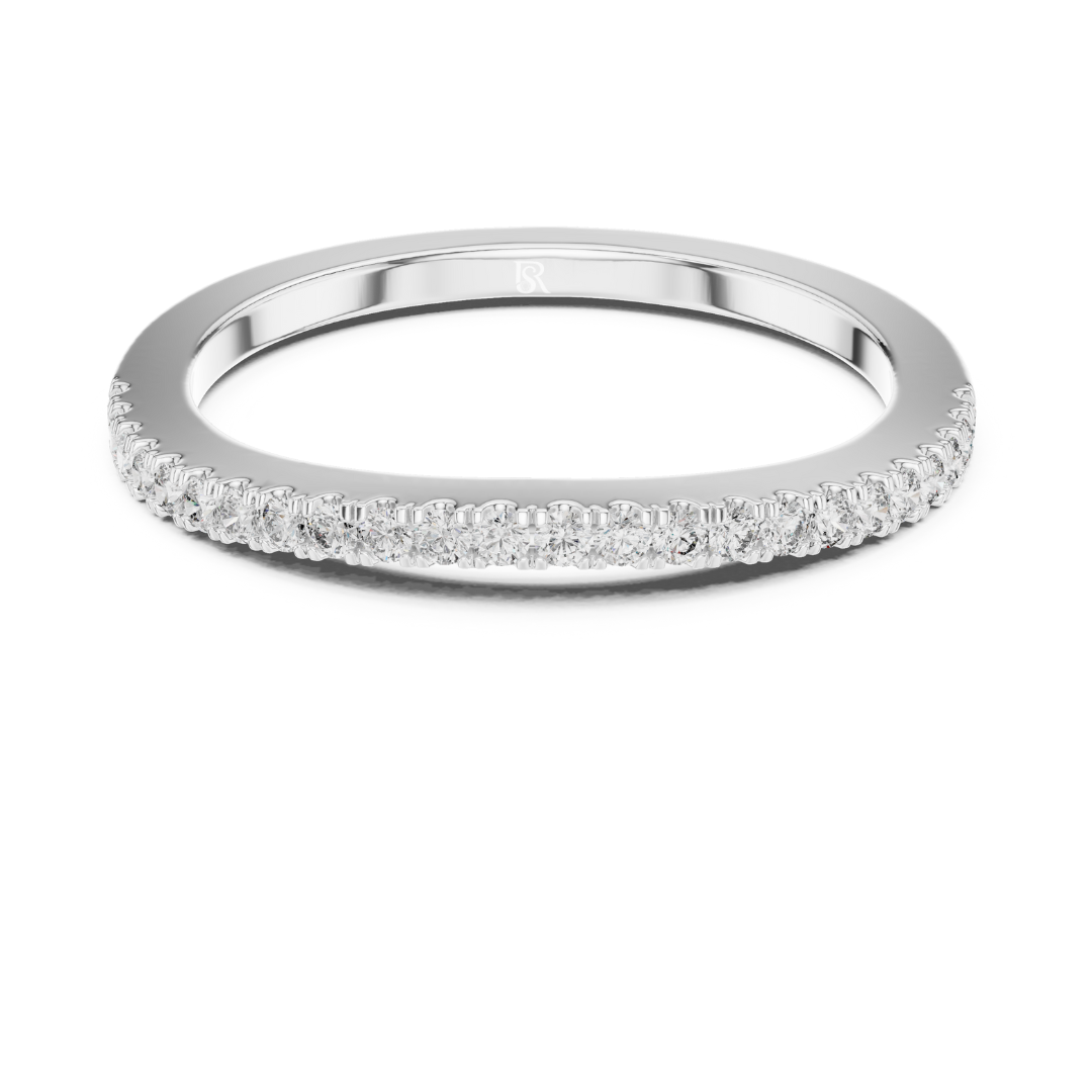 Front view diamond eternity band in white gold
White gold pave diamond stacking ring front profile
Minimal diamond eternity ring in white gold front view
White gold wedding band with round diamond row
Slim diamond band ring in white gold front angle
White gold half eternity diamond ring for women
Classic pave diamond band in white gold front view
White gold minimalist diamond stacking band ring
Delicate white gold diamond eternity wedding band
Round diamond eternity band in white gold front profile