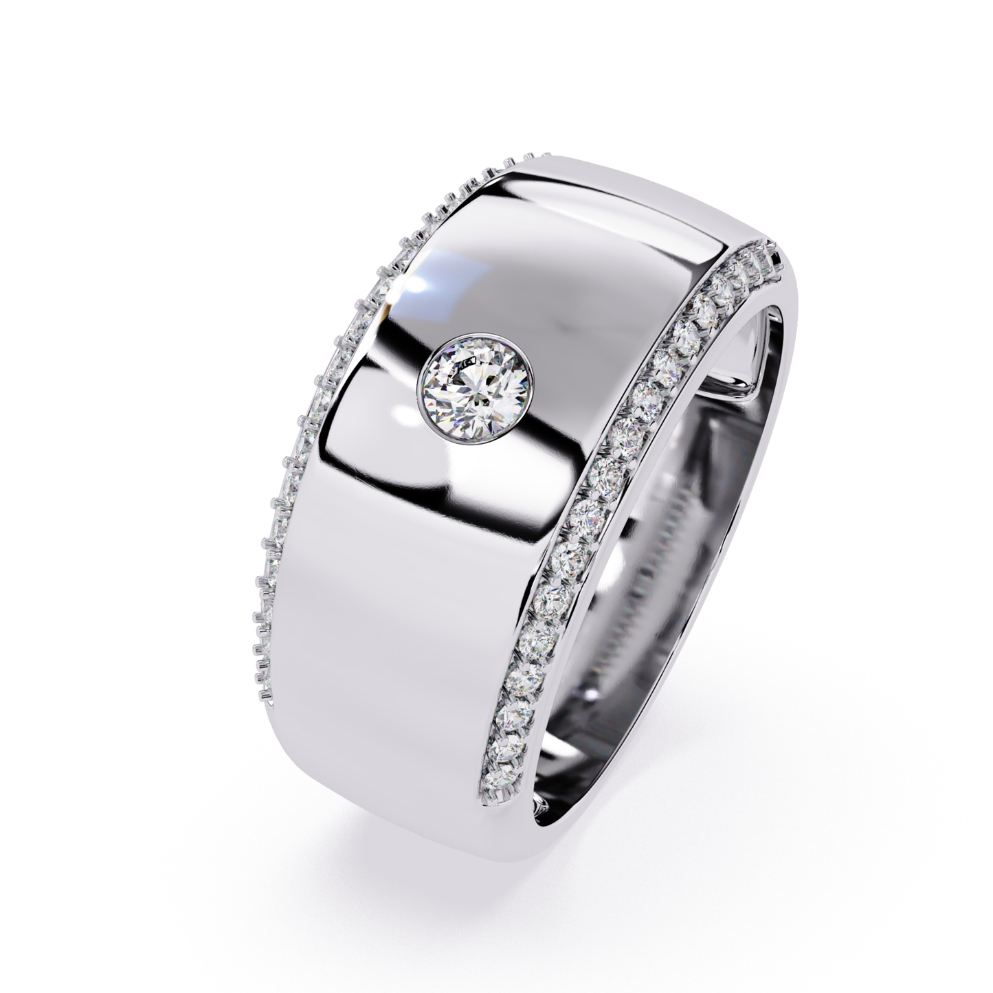 White gold diamond ring band
White gold band with center diamond
White gold diamond wedding ring
White gold luxury diamond band
White gold polished diamond ring
White gold men diamond ring
White gold classic diamond band
White gold wide diamond ring
White gold band diamond design
White gold premium diamond band
