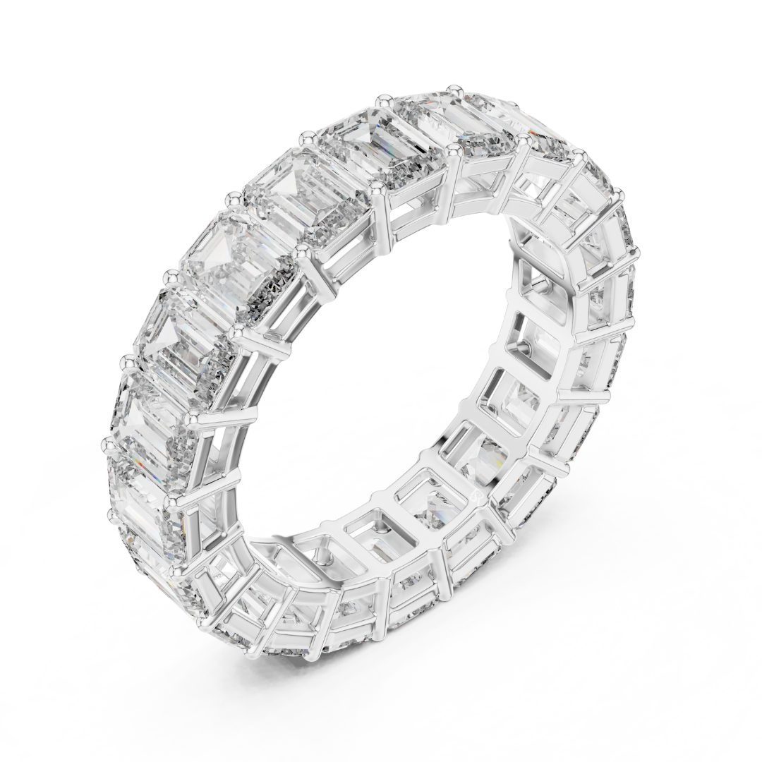 White gold emerald cut diamond eternity ring angle view
Angled view of emerald diamond eternity band in white gold
White gold eternity ring with emerald cut diamonds
Luxury emerald cut diamond band ring in white gold
Elegant white gold full eternity diamond ring
Statement emerald diamond eternity band side angle
Fine white gold ring with emerald cut diamonds
Prong set emerald cut diamond eternity ring
Premium white gold eternity band with large diamonds
Modern emerald cut diamond ring perspective view