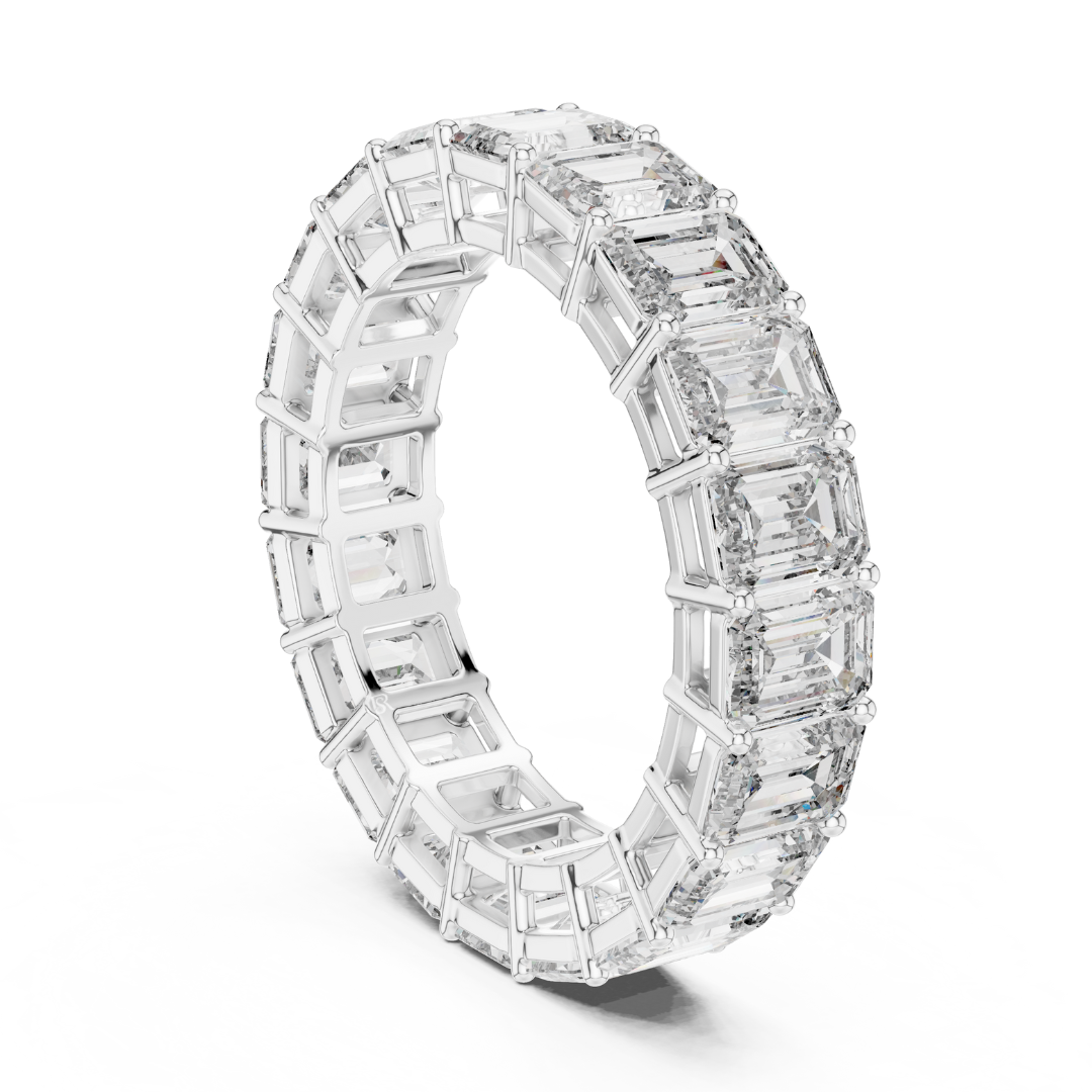 White gold emerald cut diamond eternity ring side view
Side profile of emerald diamond eternity band in white gold
White gold eternity ring with emerald cut diamonds
Luxury emerald cut diamond band ring in white gold
Elegant white gold full eternity diamond ring
Statement emerald diamond eternity band side profile
Fine white gold ring with emerald cut diamonds
Prong set emerald cut diamond eternity ring
Premium white gold eternity band with large diamonds
Modern emerald cut diamond ring vertical angle