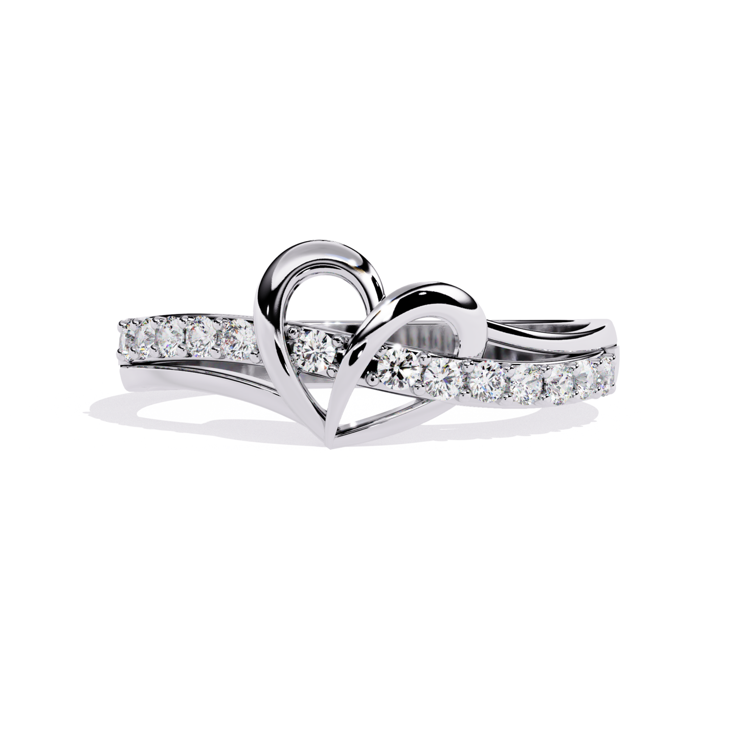 White gold heart band front view
Heart design diamond band
White gold heart ring
Diamond line heart band
Heart motif gold ring
Front angle heart band
White gold heart design ring
Diamond heart band ring
Heart shape diamond ring
White gold band heart detail