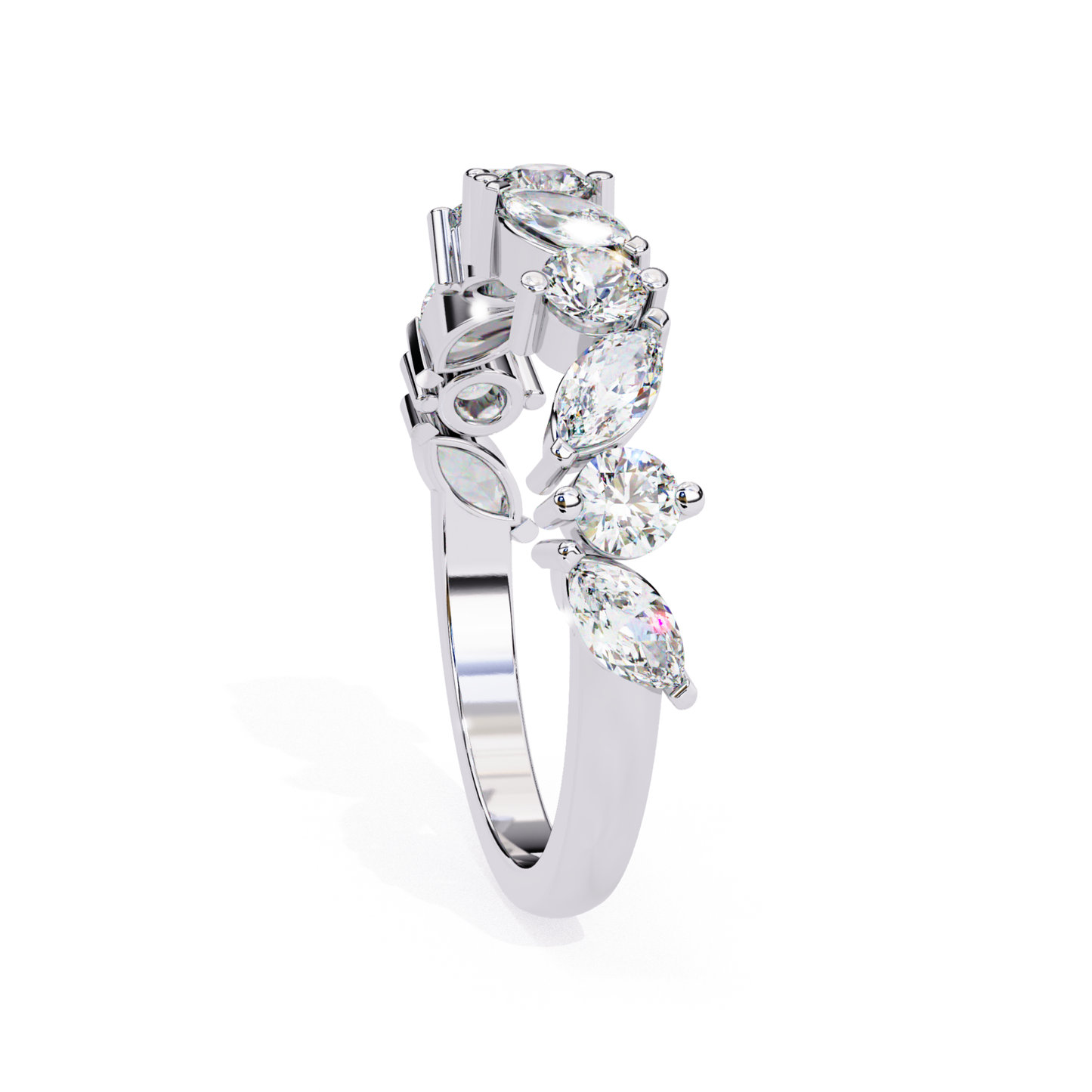 White gold ring side angle
Marquise stone side view
Round diamond edge view
Diamond band side look
White gold prong detail
Marquise diamond profile
Diamond setting side view
White gold ring curve
Diamond band edge view
Marquise round ring side