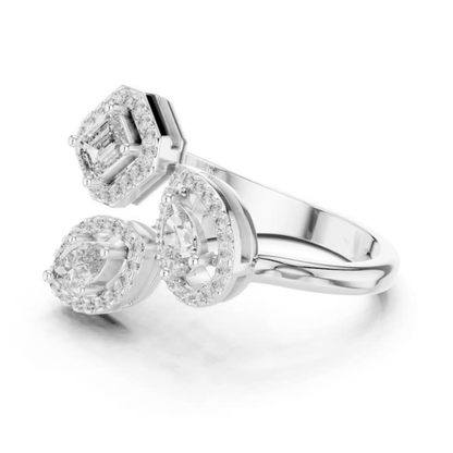 White gold multi shape diamond halo open ring
Side view of white gold halo diamond ring
Open style white gold multi diamond ring
Emerald and marquise halo diamond ring in white gold
Modern white gold statement diamond ring
White gold designer ring with halo diamonds
Elegant multi stone halo ring in white gold
Contemporary open ring with mixed shape diamonds
White gold ring with emerald and marquise diamonds
Luxury halo diamond open ring in white gold