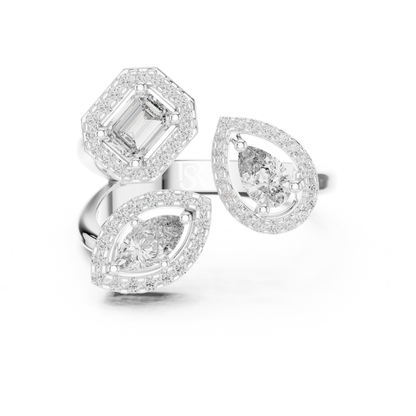 White gold multi shape diamond halo ring
Open style white gold diamond statement ring
Emerald and marquise diamond halo ring in white gold
Modern white gold multi diamond ring
Halo diamond ring with mixed stone shapes
White gold designer ring with diamond halos
Elegant multi shape diamond ring in white gold
Contemporary open ring with halo diamonds
White gold statement ring with emerald and marquise diamonds
Luxury multi stone halo ring in white gold