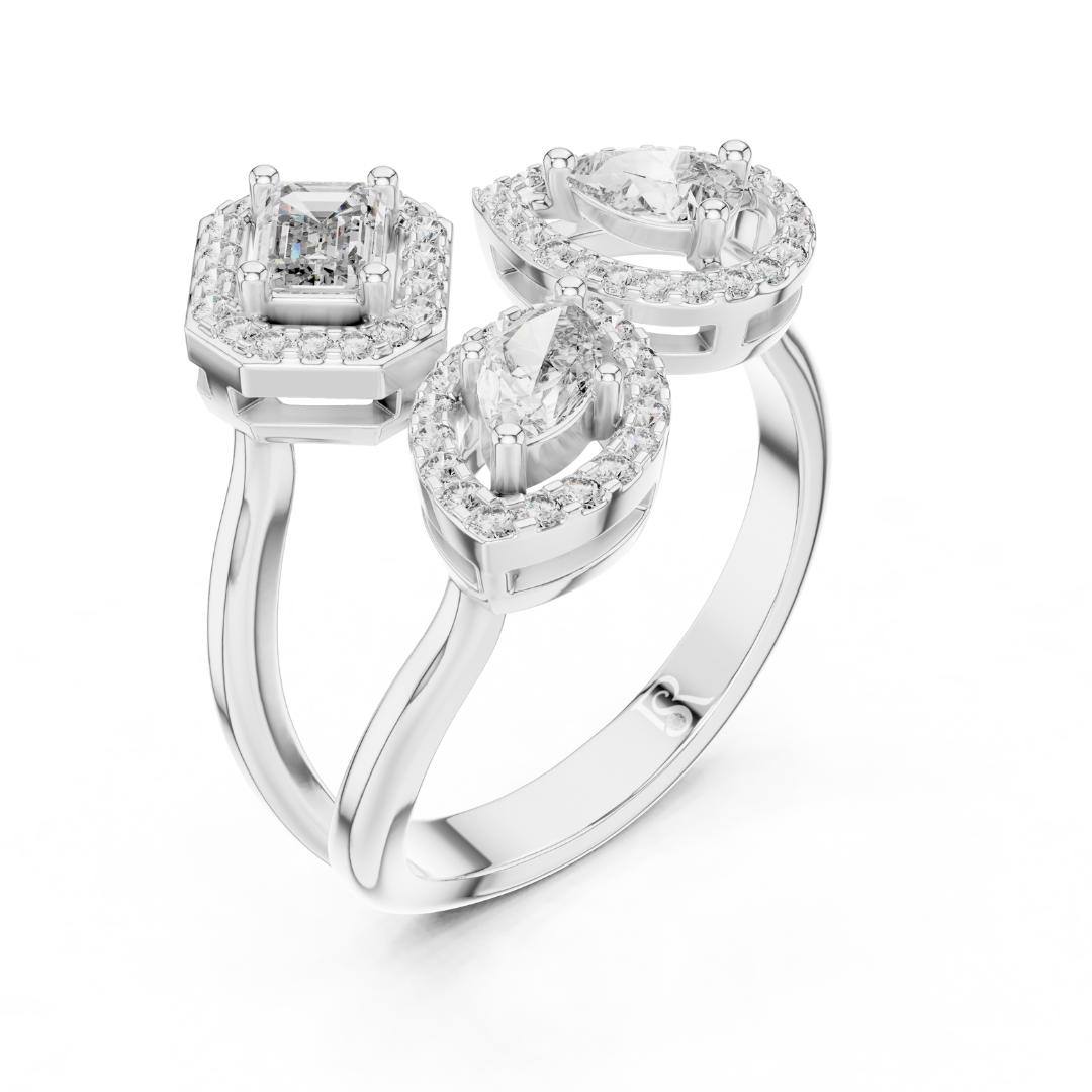 White gold multi shape diamond halo ring
Triple halo diamond ring in white gold
White gold ring with emerald and marquise diamonds
Multi stone halo diamond statement ring
Luxury white gold designer diamond ring
Mixed shape diamond halo ring in white gold
Elegant split band diamond halo ring
Modern white gold multi diamond ring
White gold statement ring with halo diamonds
Open style white gold halo diamond ring