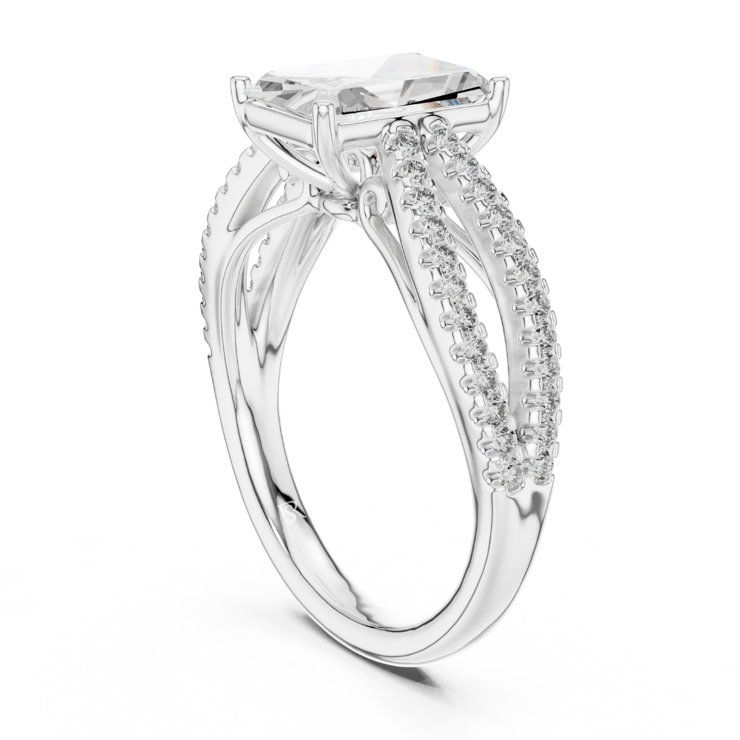 Back side view radiant cut diamond ring in white gold
White gold radiant diamond ring with split pave shank rear angle
Radiant cut diamond engagement ring back profile view
White gold radiant center stone ring with double pave band
Rear side angle radiant diamond bridal ring in white gold
White gold radiant diamond ring with open gallery design
Elegant radiant cut ring with split shank back view
White gold radiant diamond ring with pave detailing rear profile
Luxury radiant cut diamond engagement ring in wh