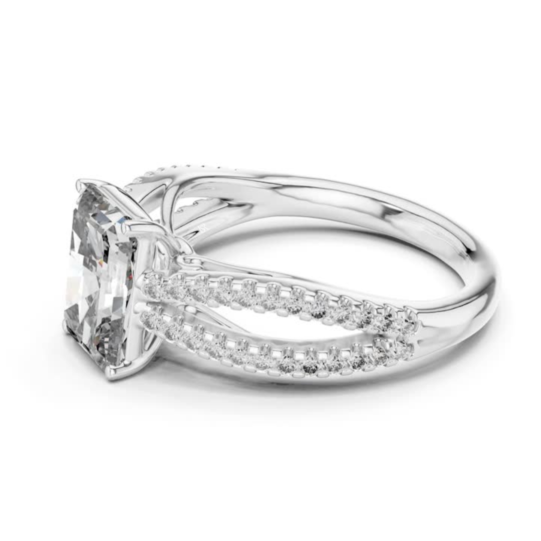 Side view radiant cut diamond ring in white gold
White gold radiant diamond engagement ring side angle
Radiant cut diamond side profile ring with split band
White gold radiant diamond ring with pave shank
Side angle radiant diamond bridal ring in white gold
White gold radiant cut ring with double pave band
Elegant side view radiant diamond statement ring
Radiant center stone ring with split shank side profile
White gold radiant diamond ring with pave detailing
Luxury radiant cut diamond side view ring in wh