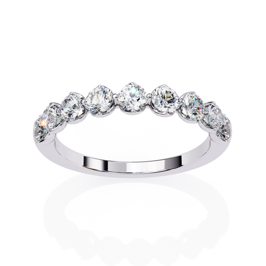 White gold round diamond band
Round diamond band front view
White gold ring top view
Round stone diamond band
White gold diamond setting
Front view round diamond ring
White gold band with round stones
Round diamond ring design
White gold diamond band view
Round cut diamond band