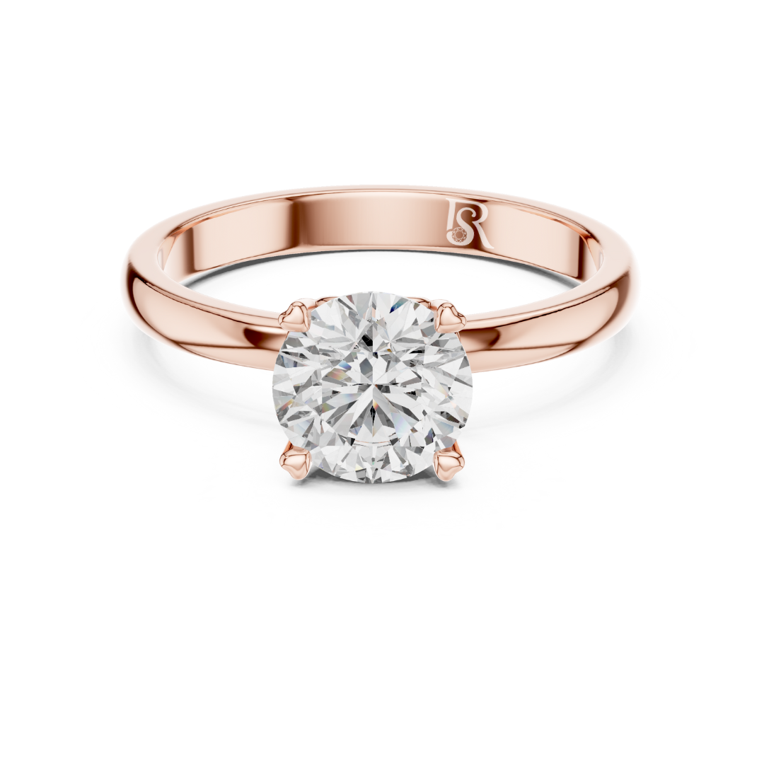 Rose gold diamond solitaire ring front view
Rose gold round diamond ring center view
Rose gold solitaire diamond ring close view
Rose gold diamond ring prong setting
Rose gold round diamond solitaire front
Rose gold diamond ring smooth band
Rose gold solitaire ring clean look
Rose gold diamond ring fine finish
Rose gold round diamond ring detail
Rose gold solitaire diamond ring view