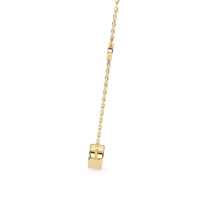 Yellow gold necklace chain with clasp end
