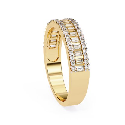 Yellow gold baguette diamond band side view
Side angle yellow gold baguette diamond ring
Yellow gold wide band with baguette diamonds
Angled view yellow gold diamond band
Yellow gold baguette diamond ring profile
Yellow gold layered baguette diamond band
Side profile yellow gold baguette diamond ring
Yellow gold diamond band angled design
Yellow gold baguette diamond band detail side
Yellow gold wide diamond band side angle