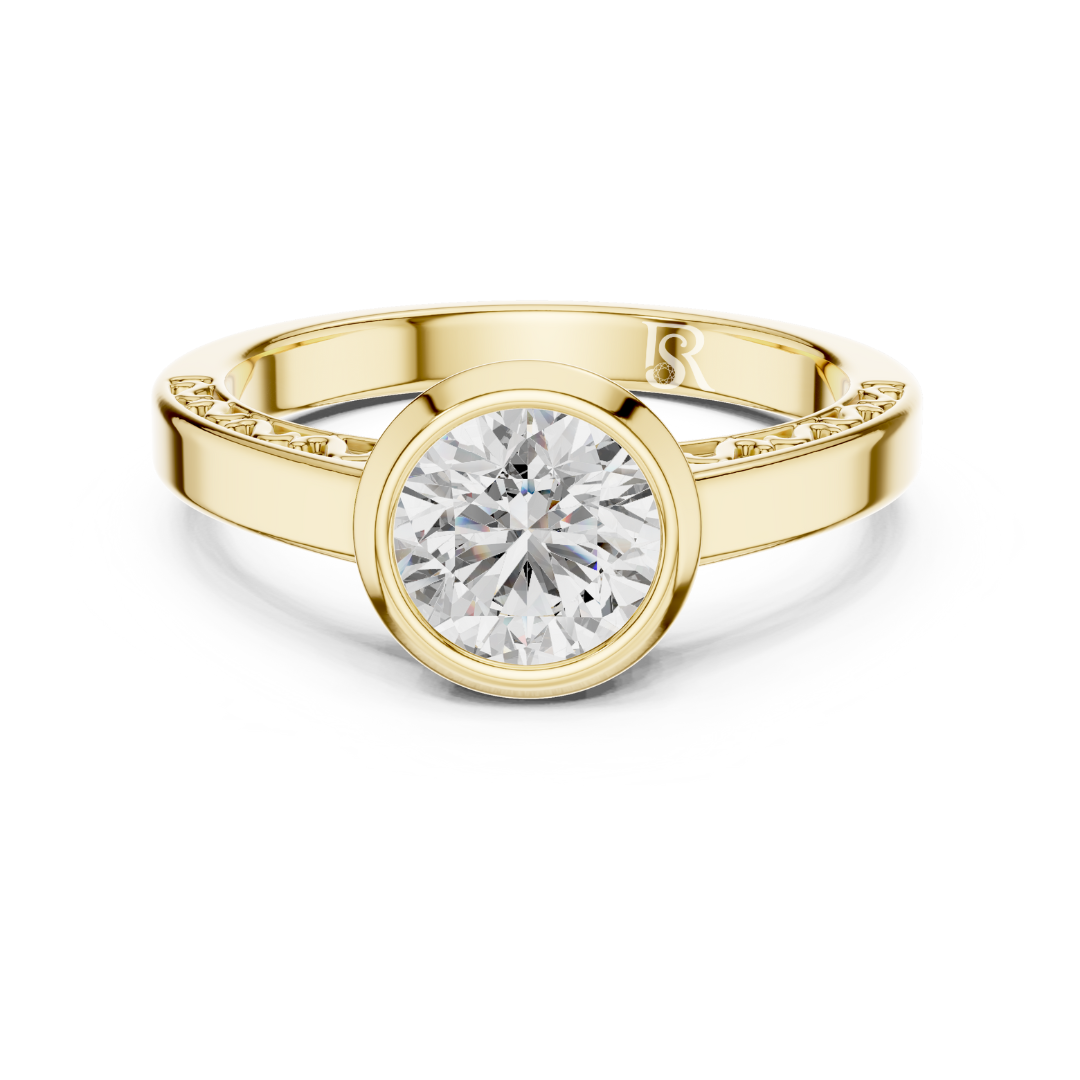 Yellow gold bezel set round diamond ring
Round diamond bezel ring in yellow gold
Yellow gold bezel band with round diamond
Classic yellow gold bezel round diamond ring
Smooth yellow gold bezel setting round diamond
Minimal yellow gold bezel round diamond band
Yellow gold round diamond bezel front view
Elegant yellow gold bezel ring with round diamond
Clean yellow gold bezel round diamond design
Everyday yellow gold bezel set diamond ring