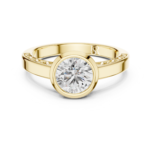 Yellow gold bezel set round diamond ring
Round diamond bezel ring in yellow gold
Yellow gold bezel band with round diamond
Classic yellow gold bezel round diamond ring
Smooth yellow gold bezel setting round diamond
Minimal yellow gold bezel round diamond band
Yellow gold round diamond bezel front view
Elegant yellow gold bezel ring with round diamond
Clean yellow gold bezel round diamond design
Everyday yellow gold bezel set diamond ring