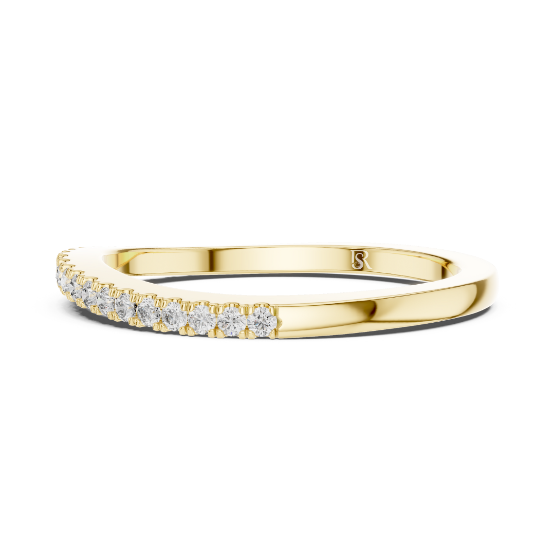 Angled view yellow gold diamond band ring
Yellow gold slim diamond stacking band angled profile
Minimal yellow gold diamond wedding band angle view
Yellow gold pave diamond ring with slim design
Delicate yellow gold diamond eternity band angled view
Thin yellow gold diamond stacking ring profile angle
Yellow gold round diamond band minimalist style
Elegant yellow gold diamond band with pave stones
Yellow gold half eternity diamond ring angled profile
Minimal diamond band in yellow gold side angle