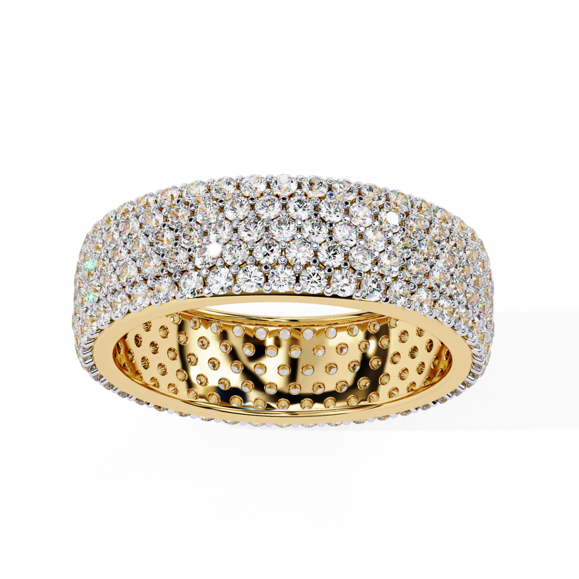 Yellow gold diamond band
Diamond band ring front
Yellow gold wide diamond ring
Multi diamond band ring
Yellow gold pave band
Diamond set gold band
Wide gold ring with diamonds
Yellow gold diamond ring view
Full diamond band ring
Gold band with diamond setting