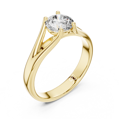 Yellow gold diamond solitaire ring angle view
Yellow gold round diamond ring side angle
Yellow gold solitaire diamond ring prong view
Yellow gold diamond ring curved band view
Yellow gold solitaire ring angled profile
Yellow gold diamond ring side setting
Yellow gold round diamond solitaire angle
Yellow gold diamond ring smooth finish
Yellow gold solitaire ring band detail
Yellow gold diamond ring close angle