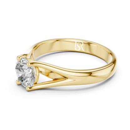 Yellow gold diamond solitaire ring side view
Yellow gold round diamond ring side angle
Yellow gold solitaire diamond ring band view
Yellow gold diamond ring smooth band side
Yellow gold solitaire ring side profile
Yellow gold diamond ring prong side detail
Yellow gold round diamond solitaire side
Yellow gold diamond ring metal finish side
Yellow gold solitaire ring side close view
Yellow gold diamond ring side setting