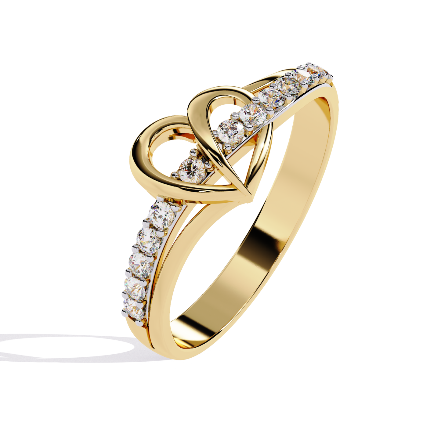 Yellow gold heart loop ring with diamond line
Open heart yellow gold ring with diamond detail
Yellow gold ring showing heart curve diamond setting
Heart loop design yellow gold diamond band
Yellow gold ring with flowing heart diamond design
Curved heart yellow gold ring with diamond row
Yellow gold heart form ring with stone line
Heart loop yellow gold band with diamond accent
Yellow gold ring featuring open heart diamond work
Heart shape flow yellow gold diamond ring