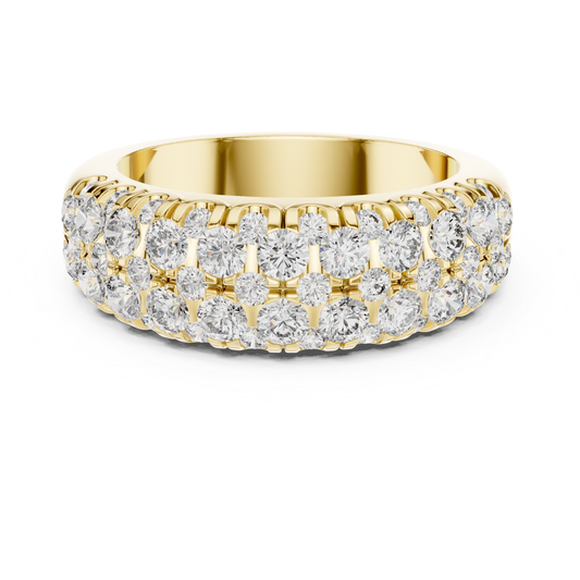 Yellow gold round diamond multi row eternity band ring
Luxury yellow gold diamond anniversary band with round stones
Wide yellow gold wedding band with round brilliant diamonds
Triple row diamond eternity ring in yellow gold
Round cut diamond band in yellow gold
Yellow gold Pave diamond eternity band for women
Elegant yellow gold multi diamond wedding ring band
Thick yellow gold diamond band with brilliant round diamonds
Modern yellow gold eternity ring Yellow gold luxury diamond band ring