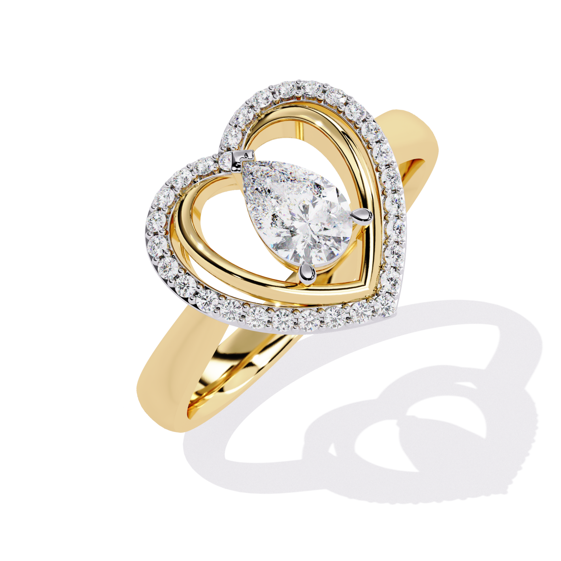 Yellow gold heart ring with pear center
Pear center heart halo ring yellow gold
Heart design ring with pear stone
Yellow gold heart halo ring angled view
Pear shape center heart frame ring
Heart ring with pear and round stones
Yellow gold heart ring close view
Pear center heart style ring
Heart halo ring with pear stone
Yellow gold pear heart ring