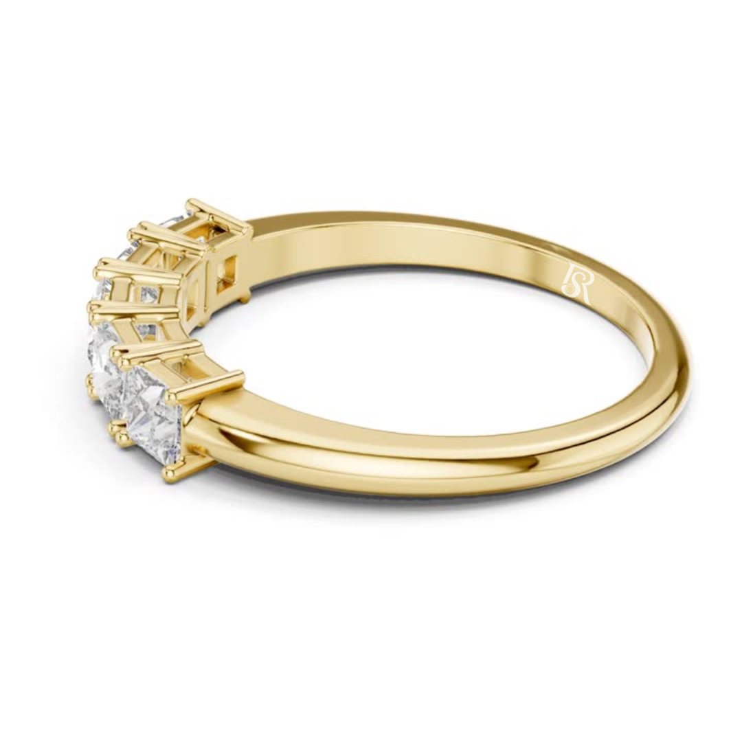 Yellow gold princess diamond half eternity ring
Gold princess cut diamond stack band
Yellow gold five stone diamond ring
Princess diamond wedding band in gold
Minimal yellow gold diamond ring
Elegant princess cut diamond band
Gold ring with square diamond setting
Contemporary princess diamond anniversary ring
Yellow gold straight diamond row ring
Slim princess diamond band in gold
