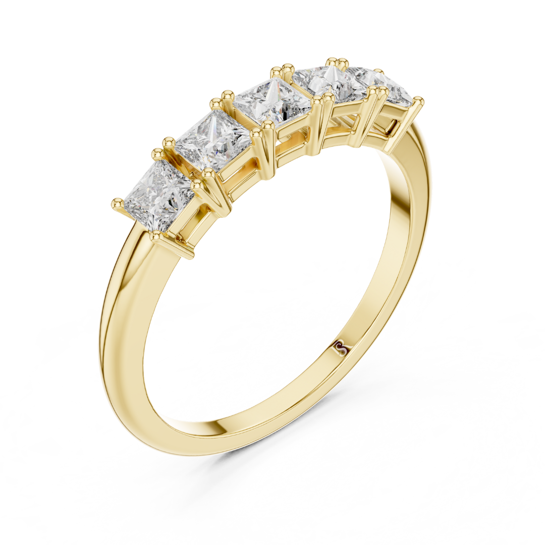 Side view yellow gold princess diamond ring
Yellow gold princess cut ring side profile
Side angle five stone diamond ring
Princess diamond band side view in gold
Yellow gold side profile diamond band
Side setting princess cut diamond ring
Gold princess diamond ring gallery view
Five stone diamond ring side angle
Yellow gold ring side detail view
Princess cut diamond ring side design